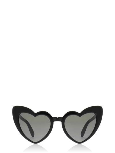 Saint Laurent Heart Frame Acetate Sunglasses In Black