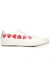 Comme Des Garçons Play Off-white Converse Edition Multiple Hearts Chuck 70 Low Sneakers In Off White