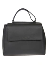 Orciani Front Flap Tote In Nero