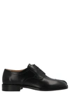 Maison Margiela Tabi Brushed Leather Lace-up Shoes In Nero