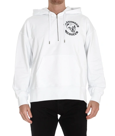 Alexander Mcqueen Skull-print Hoodie In White