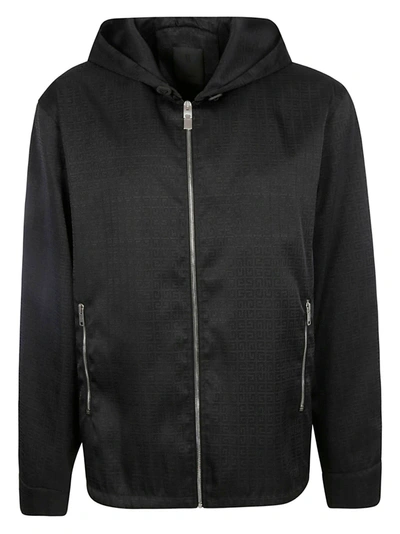 Givenchy Black Windbreaker In 4g Jacquard Nylon