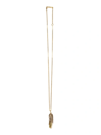 Ambush Feather Charm Necklace In Gold