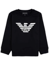 Emporio Armani Blue Modal Blend Sweatshirt With Logo In Blu