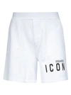 Dsquared2 Icon Elasticated Waist Bermuda Shorts In White