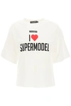 Dolce & Gabbana Supermodel Print Oversized T-shirt In Bianco
