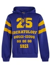 Gucci Blind For Love Logo Oversized Hoodie In Blu Marino