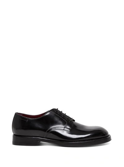Dolce & Gabbana Michelangelo Patent-leather Derby Shoes In Black