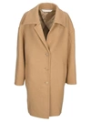 Palm Angels Beige Wool-blend Single-breasted Coat In Beige