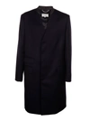 Maison Margiela Cavalry Single-breasted Wool Coat In Blu