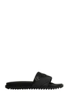 Fendi Embossed Ff Motif Rubber Slides In Nero