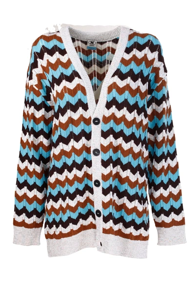 M Missoni Striped Wool-blend Cardigan In Multicolor