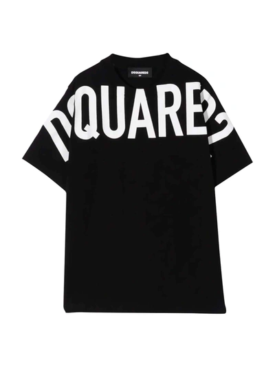 Dsquared2 Kids' Black T-shirt In Nero