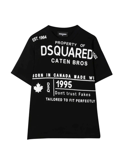 Dsquared2 Black Teen T-shirt In Nero