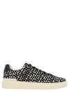 Balmain B Court Monogram Jacquard Low-top Sneaker In Avorio/nero