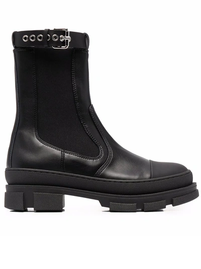 Philosophy Di Lorenzo Serafini Rubber Sole Boots With Buckle In Black