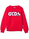Gcds Mini Red Sweatshirt Teen In Rosso