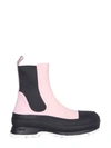 Stella Mccartney Trace Two-tone Ankle Boots In Rose Ash-black
