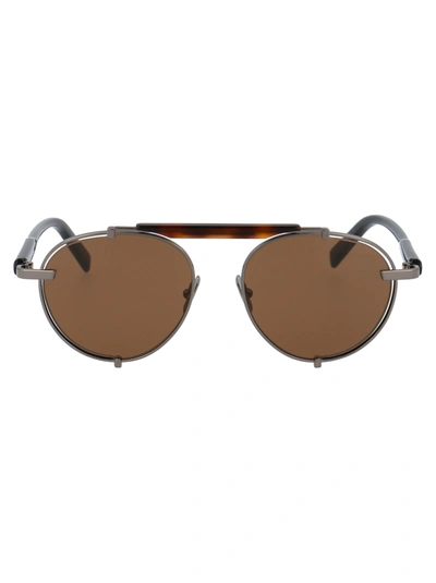 Ferragamo Sf197s Sunglasses In 069 Dark Ruthenium