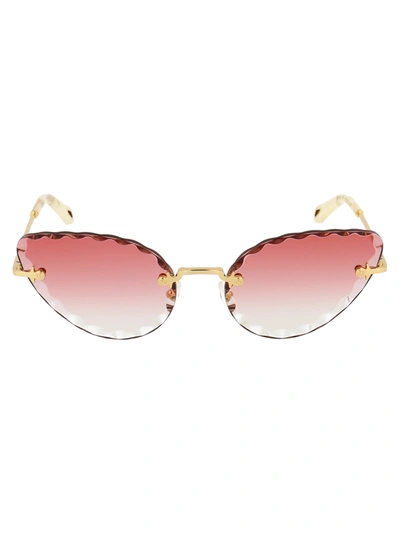 Chloé Chloe Eyewear Sunglasses In 823 Gold Gradient Coral