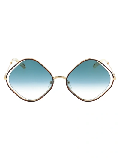 Chloé Chloe Eyewear Sunglasses In 863 Havana Gradient Blue