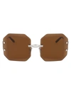 Marni Eyewear Oversized Sunglasses In 028 Palladium