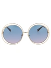 Chloé Ch0045s In 003 Gold Gold Blue