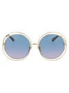 Chloé Ch0045s In 006 Gold Gold Blue