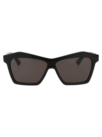 Bottega Veneta Black Shiny Sunglasses In 001 Black Black Grey