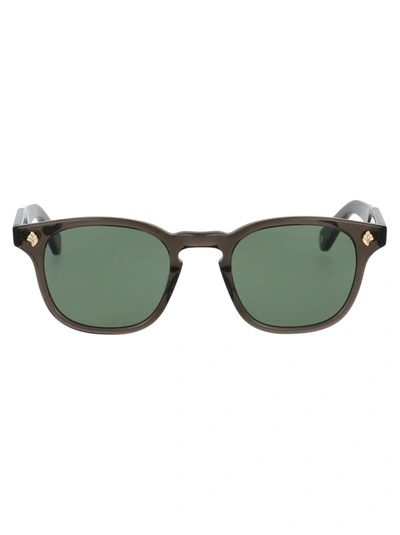 Garrett Leight Black Ace Round Frame Sunglasses