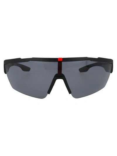 Prada Ps 03xs Shield-frame Nylon Sunglasses In Polarized Grey