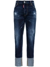 DSQUARED2 DSQUARED2 STRAIGHT JEANS WITH RIPPED DETAILS