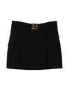Balmain Black Skirt With Application In Nero