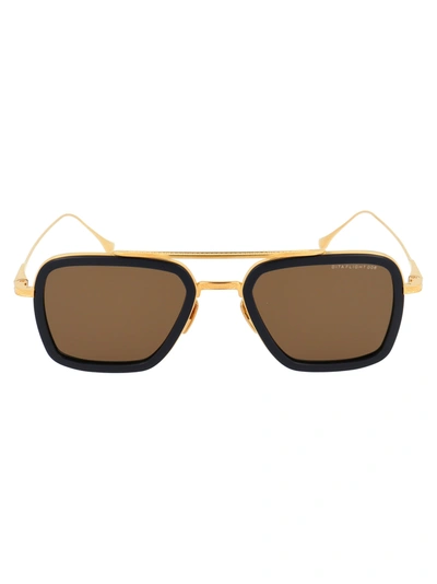 Dita Flight.006 Sunglasses In Navy - 18k Gold W/dark Brown - Ar