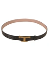 Tod's Timeless T Reversible Leather Belt In Black