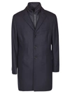Fay Single-breasted Fitted Coat In Blue