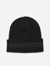 Dsquared2 Dsquared Black Wool Beanie Hat In Black