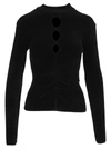 Msgm Cut-out Detail Knitted Top In Black