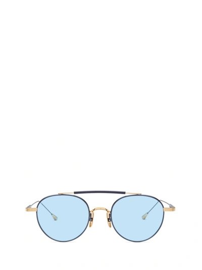 Lunetterie Générale Frontenac Sun 18k Gold &amp; Blue Sunglasses