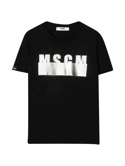 Msgm Moschino Kids Unisex Black T-shirt In Nero