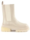 Ash Beige Leather Storm Leather Ankle Boots In Cream