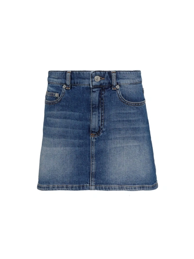 Chiara Ferragni Denim Skirt With Eyestar On The Back Pocket In Blu Denim |  ModeSens