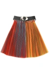 Chopova Lowena Rainbow Pleated Skirt In Orange/green