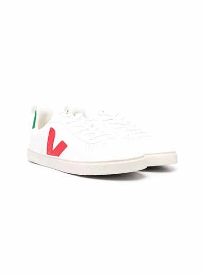 Veja Babies' Organic Cotton Sneakers With Logo In White