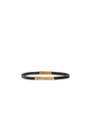 Saint Laurent Engraved Logo Plaque Bracelet In 1000 Black