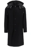 AMI ALEXANDRE MATTIUSSI PADDED COAT WITH REMOVABLE HOOD