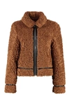 Stand Studio Brown Faux-shearling Audrey Biker Jacket In Brown