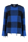 Red Valentino Long Sleeve Crew-neck Sweater In Bluette