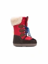 Dsquared2 Kids' Nylon & Suede Boots In Red