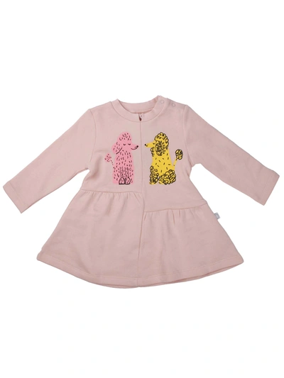 Stella Mccartney Babies' Dress In Pink Sweatshirt With Dogs Print